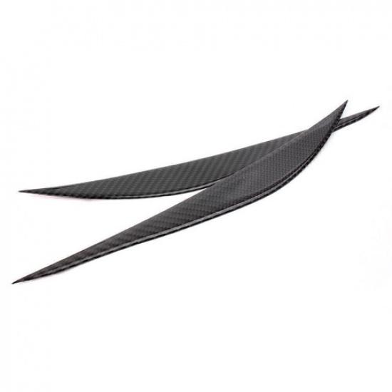 2pcs Real Carbon Fiber Headlight Eyebrow Cover Trim Fit 13-17 BMW 3 Series F30