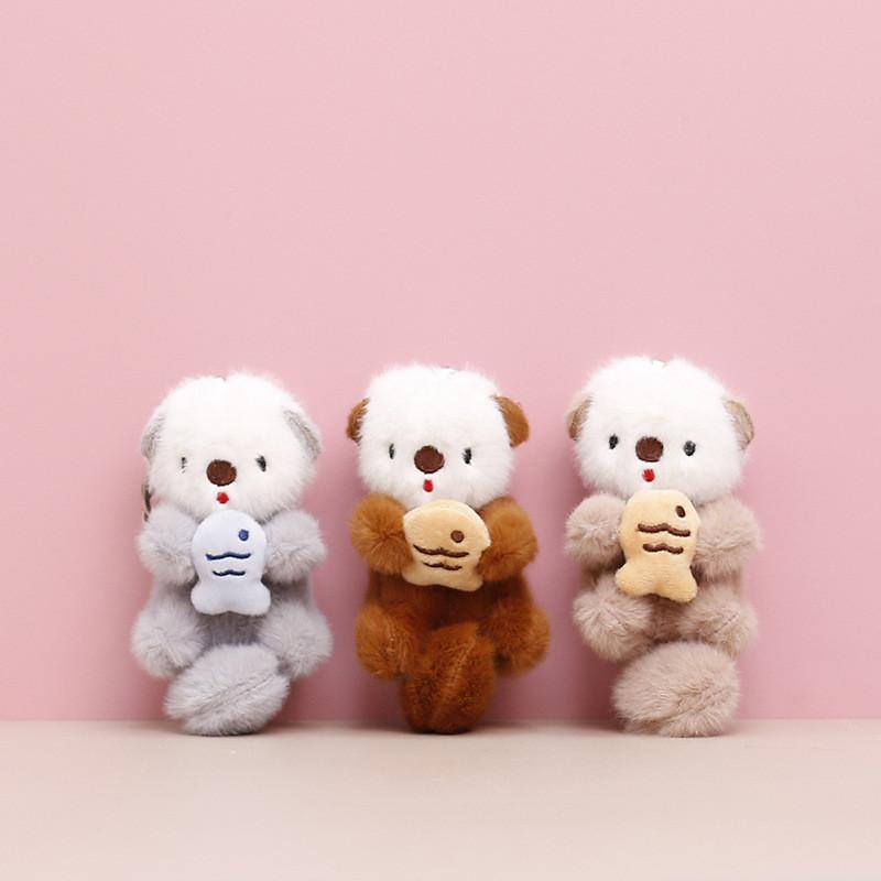 Otter Adorable Sea Plush Toy Cute Fluffy Keychain Charm Bags Perfect Doll Gift