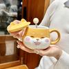 Shiba Inu Ceramic Cup High Appearance Level Large Capacity Coffee Cup with Spoon Cute Girls Children's Office Home