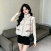 Autumn And Winter Design Short Stand-Up Collar Puffs Loose Large Size Sleeveless Clothes Vest Jacket