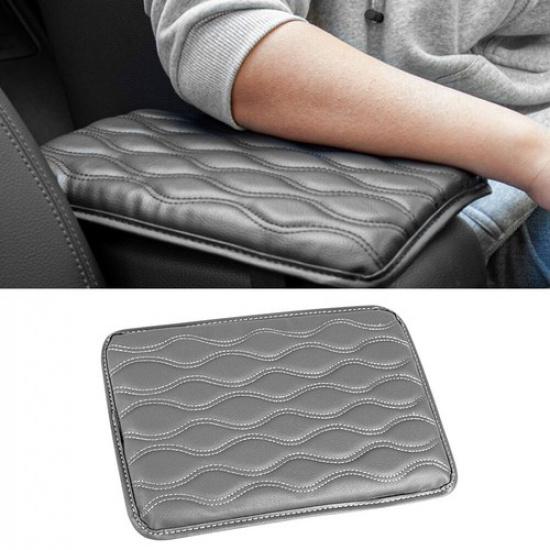 Car Armrest Pad Cover Auto Center Console Box PU Leather Cushion Mat Black