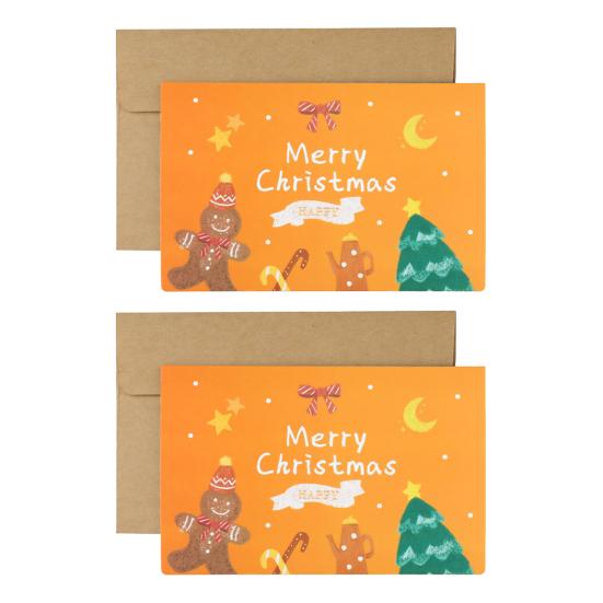 1 Set Greeting Card Cute Cartoon Designs Merry Christmas Card Smooth Writing Greeting Card for Festive Holiday