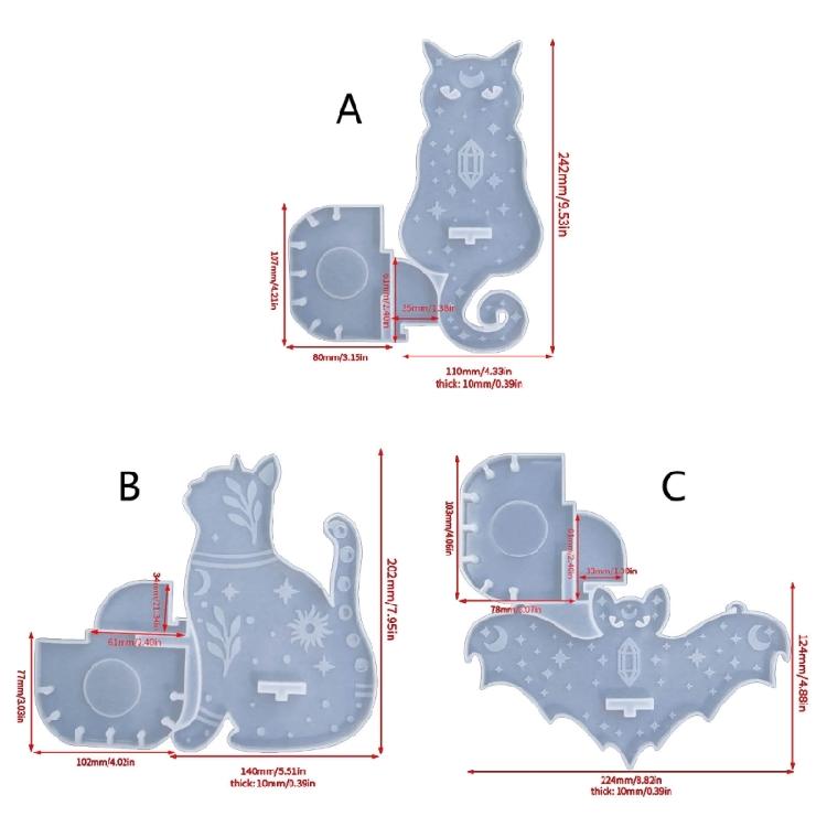 DIY силиконовая настенная форма для подсвечника ручной работы кошка летучая мышь стойка зеркальный подсвечник форма для церемонии благословения