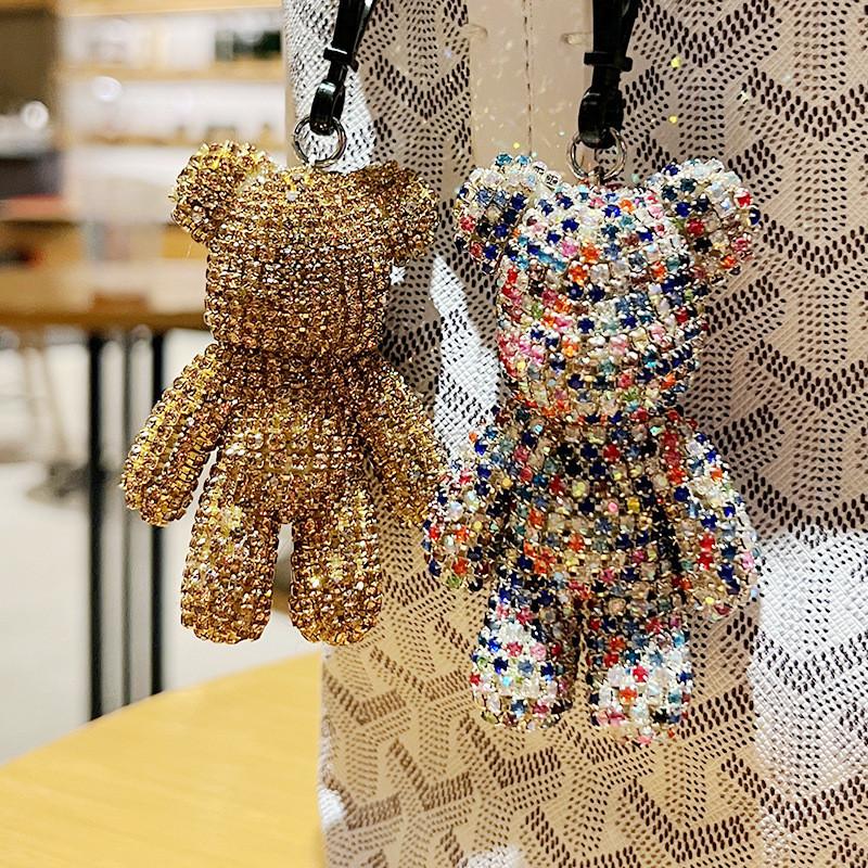 Elegant Korean Bling Bear Keychain Sparkly Car Accessory And Bag Charm