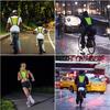 Vélo Réfléchissant Gilet Lumière Sac, Thanmoer Gilet de Cyclisme à LED, Rechargeable USB avec LED Clignotant Télécommande Équipement