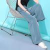 Women's Wide-Leg Acetate Satin Cloud Pants - High Waist, Ice Silk, Floor-Length, Large Size, Summer