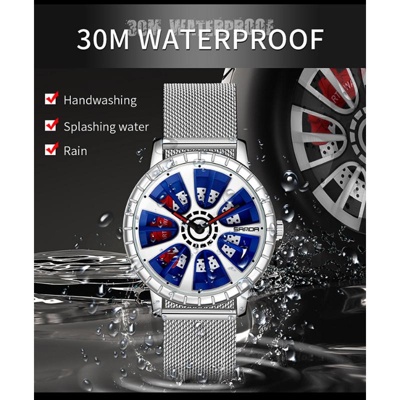 SANDA Новая сеть мужских кварцевых часов Fashion Trend Полые индивидуальные креативные часы