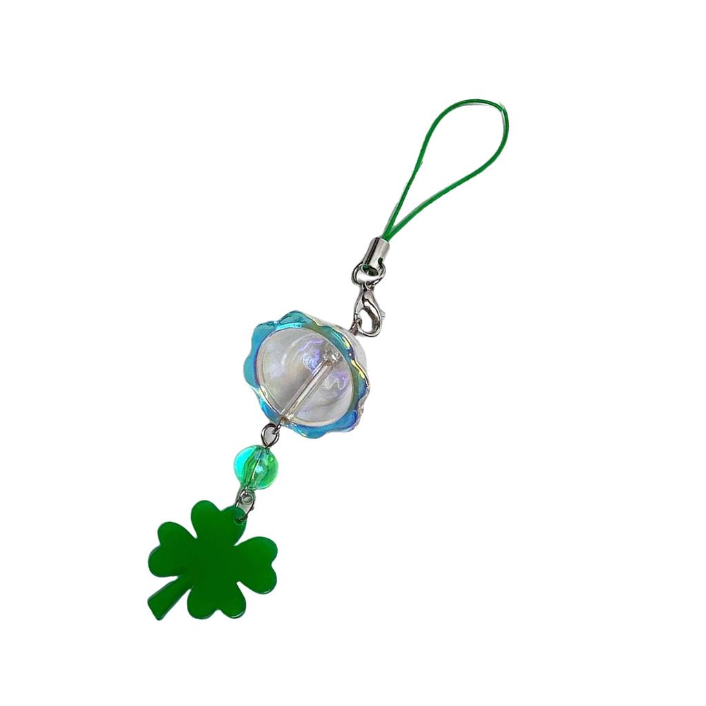 Fashionable Luck Clovers Charm Sturdy Acrylic Phone Chain Four Leaf Clovers Chimes Pendant for Mobiles Decoration