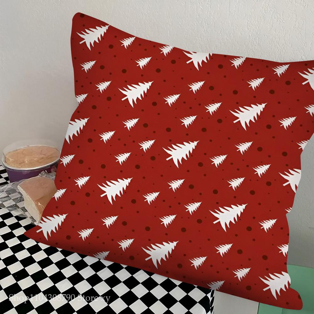 Красная Рождественская Наволочка Модная Квадратная Наволочка Спальня Диван Комната Ins Декор Подушка для Отдыха Чехол 40x40