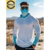Mens Long Sleeve UPF 50 Quick Dry Hooded Rash Guard Surfing Diving Fishing Outdoor Sports