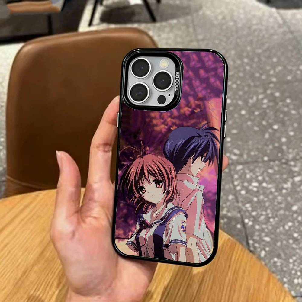 E-Emotional C-Clannad Чехол для телефона для iPhone17,16,15,14,13,12,11 Plus,Pro Max Цветной Посеребренный Внутренняя крышка