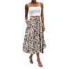 Women's Skirt Bohemian Flower Skirt Solid Color Casual Temperament With Pockets Skirt