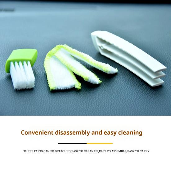 Мини-щетка для чистки вентиляционных отверстий автомобиля, ручка для автомобильной вентиляции, двухсторонняя насадка из микрофибры, очиститель кондиционера, инструмент для удаления пыли и детализации