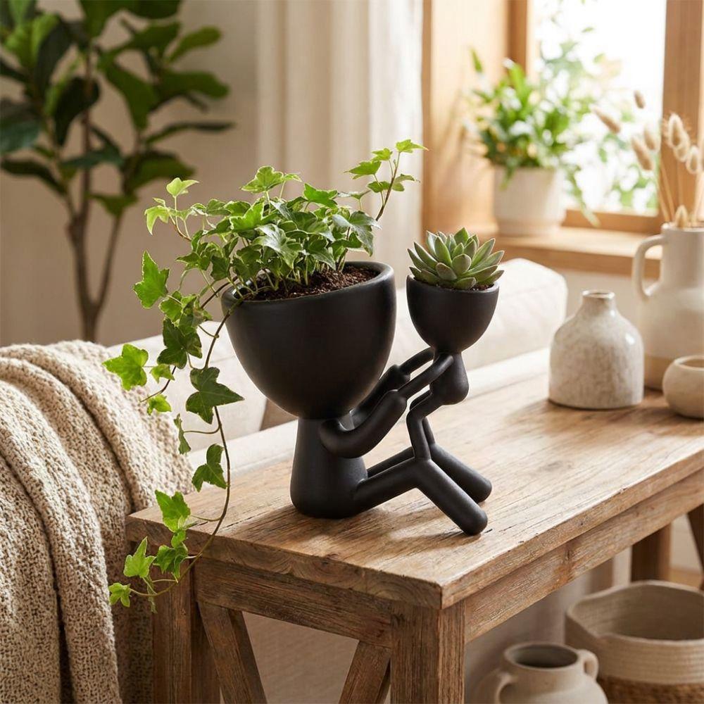 Family Themed Mother and Child Figure Planter Pot Mother's Day Gift