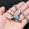 Vintage 316L Stainless Steel Bull Head Pendant Necklace for Men Women Hip Hop Fashion Animal Punk Jewelry Amulet Gifts Wholesale
