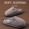Простые плюшевые хлопковые тапочки мужские зимние домашние нескользящие с толстой подошвой плюшевые теплые парные передовые хлопковые мопы