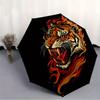 1pc Tiger Flames Automatic Open 8-Rib Windproof Umbrella, Travel & Commuting, Suitable for All Seasons, Lightweight Portable,025