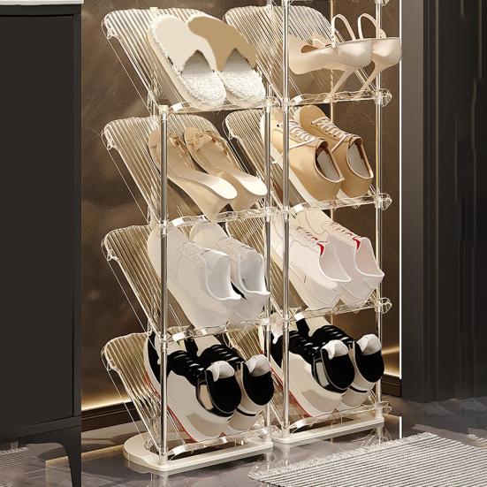 1 комплект полки для обуви 2/3/4/5 ярусов, наклонный под углом 45 градусов, прихожая, органайзер для обуви, отличная несущая способность, отдельно стоящая сборка без инструментов, вертикальная полка для хранения ботинок