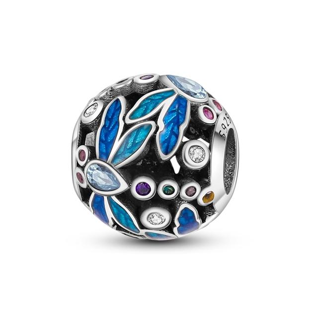 Новый Стерлингового Серебра 925 Красочные Круглые Инкрустированные Цирконом Подвески Бусины Подвеска Подходит Браслет 925 Серебряных Ювелирных Изделий Подарок