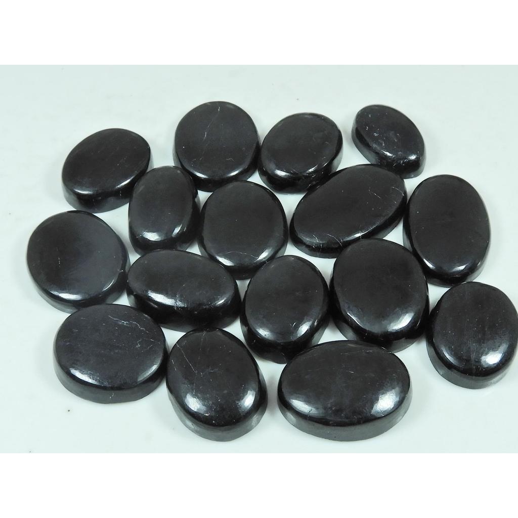 305Cts.Natural Black Tourmaline Oval Shape Cabochon Loose Gemstone 16Pcs Lot C-2903
