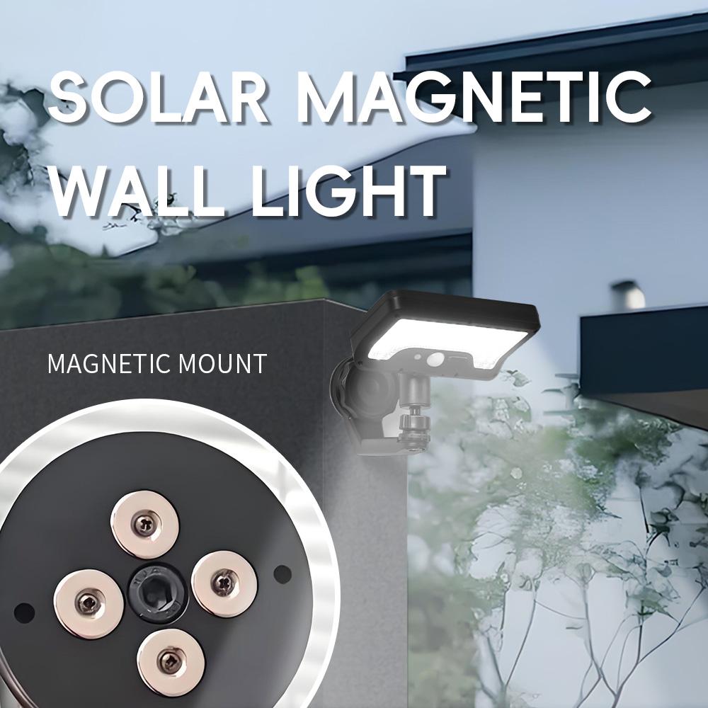 Solar Wall Light Fence Light Auto on/Off Motion Sensor Outside Lamp 3 Modes Security Porch Light Solar Magnetic Lamp for Garden