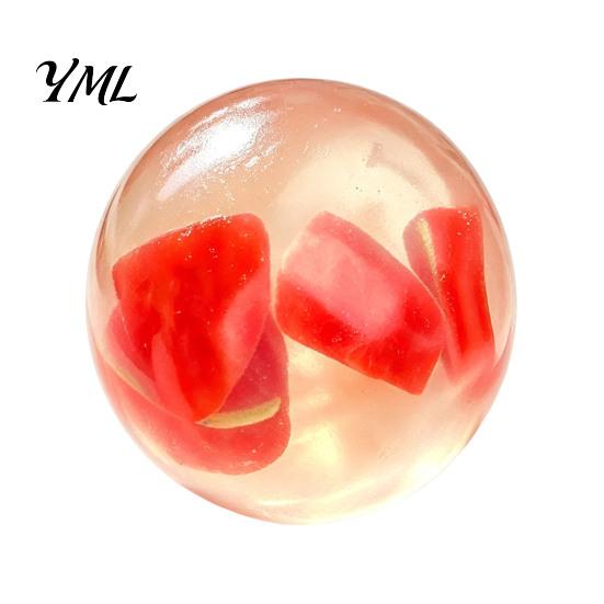 Stress Relief Ball Toys Shapeable Pearlescent Fidget Toy, Anxiety Clear Squeeze Fake Fruit Inside Toy for Kids Adults Stretchy