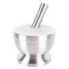 18/8 Stainless Steel Mortar and Pestle with Silicone Lid Skid Resistance Base Food Grade Garlic