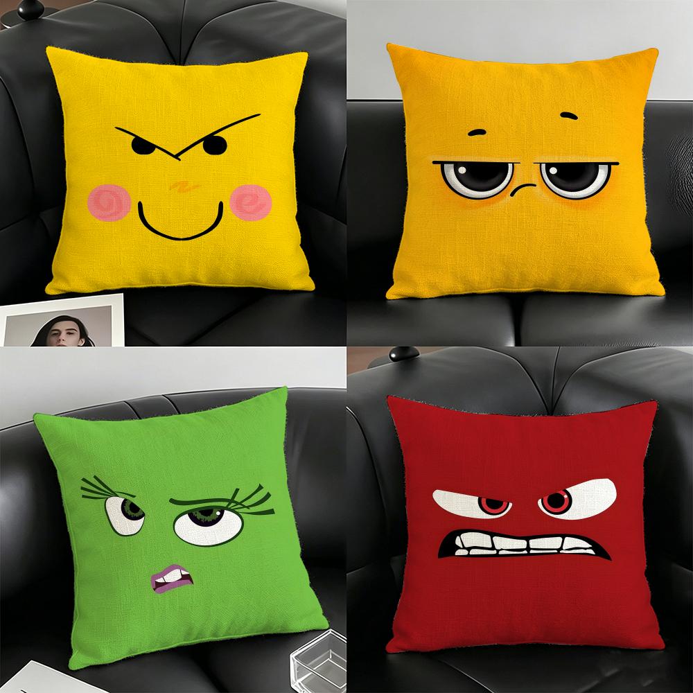 CARTOON ANGRY EYES Pillow Case Linen Pillow Covers Cover For Couch Living Room Bench Patio Floor Linen Home Decor