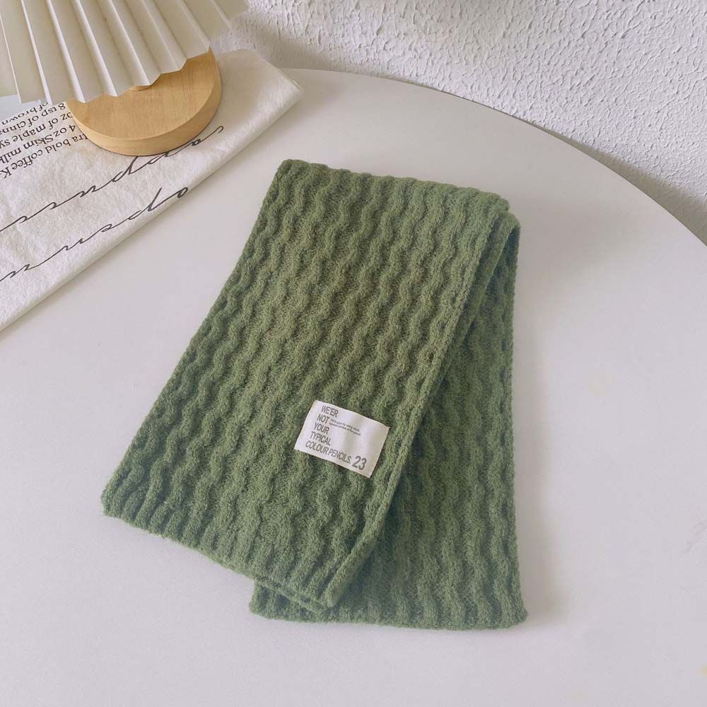 Boy Outdoor Knitting Winter Solid Labelled Scarf Kids Scarves Children Scarf Neck Warmers