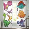 Dinosaur Cartoon Sheer Curtains for Living Room Transparent Tulle Window Treatments Bedroom Kitchen Home Decor Veil Drapes