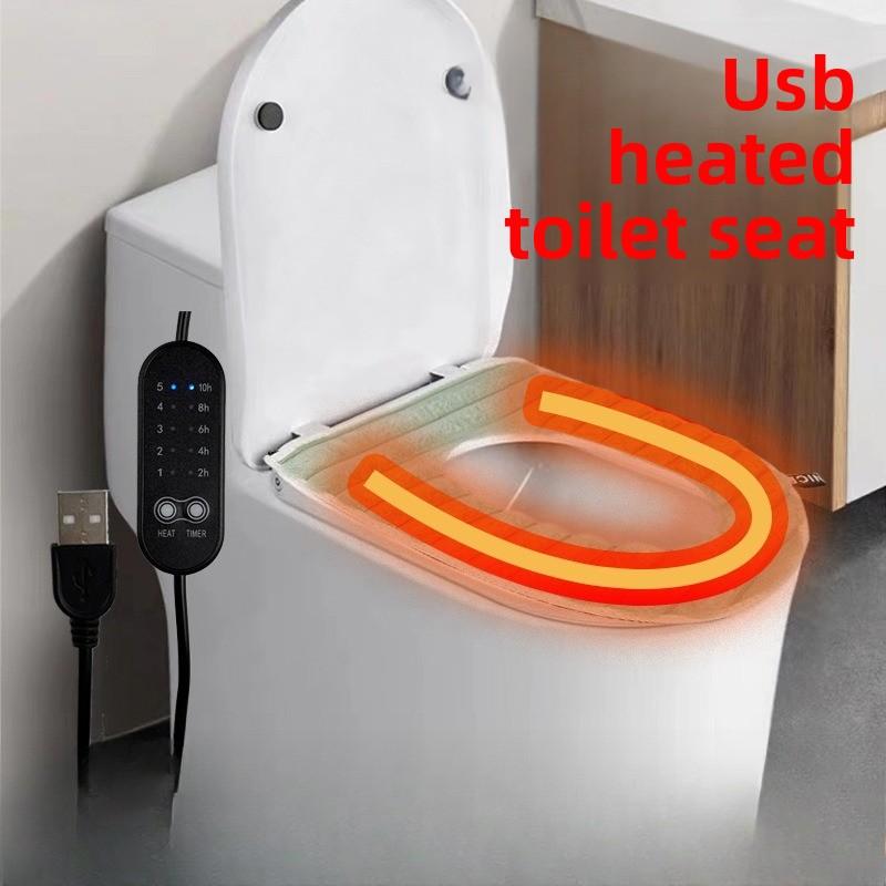 USB Зимняя Регулировка Температуры Нагреваемая Сиденье для Туалета из Кроличьего Пуха Бытовое Моющееся Покрытие для Туалета Быстрый Нагрев