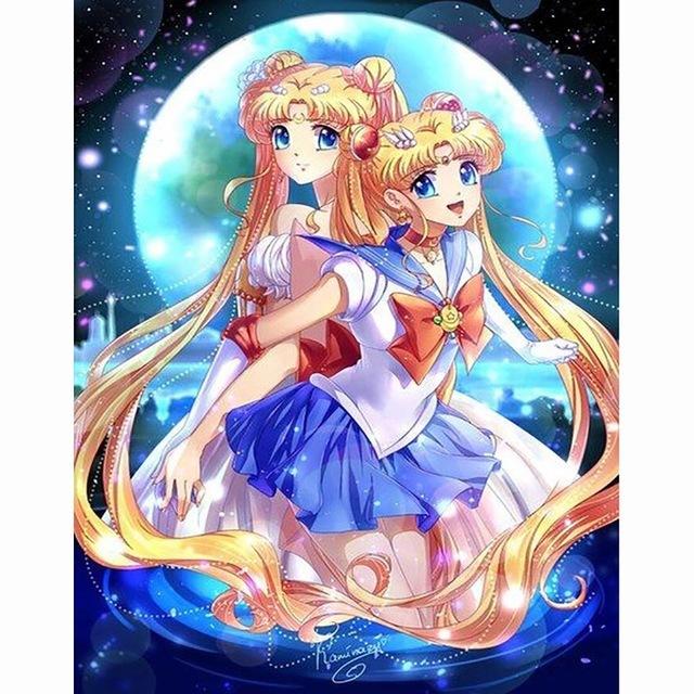 5D DIY Diamond Painting Sailor Moon Art Diamond Embroidery Rhinestones Decorations for Home