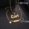 Atoztide Personalized Custom Names Necklace Bracelet Jewelry Set For Kids Stainless Steel Figaro Chain Crown Heart Birthday Gift
