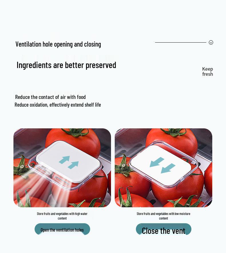 Штабелируемый прозрачный пластиковый органайзер для холодильника для фруктов и овощей