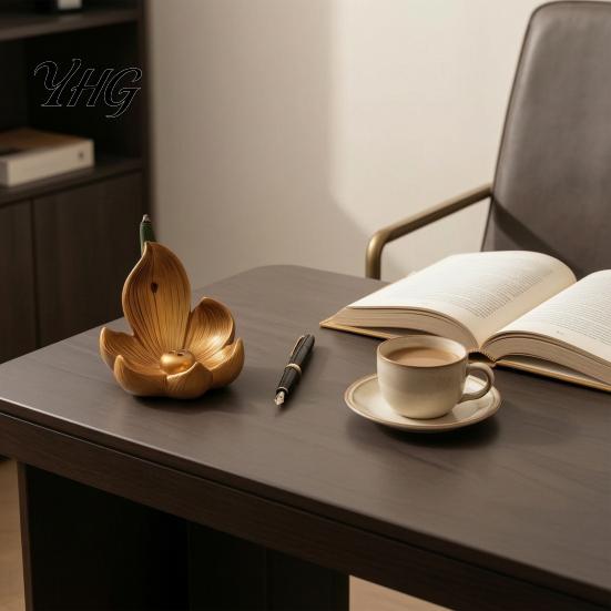 Tower Incense Stand Lotus Backflow Burner Holder, Resin Cone Diffuser, Desktop Aromatherapy Holder for Yoga Meditation Tea Room Bedroom Home Fragrance