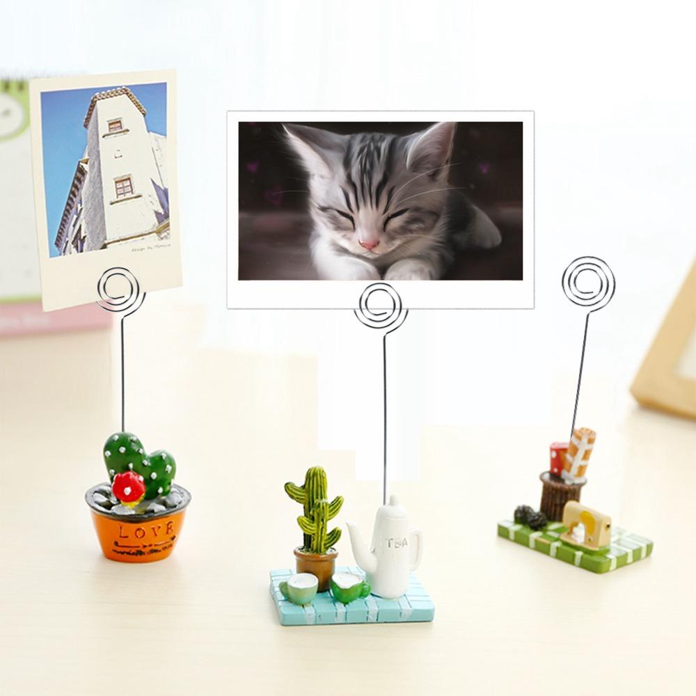 50pcs Heart Shape Photo Card Holders Round Shape Paper Note Holders Table Display