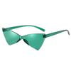 7 New Triangular Cat Eye Sunglasses Integrated Mirror Bow-shaped Women's Candy-colored Street Glasses