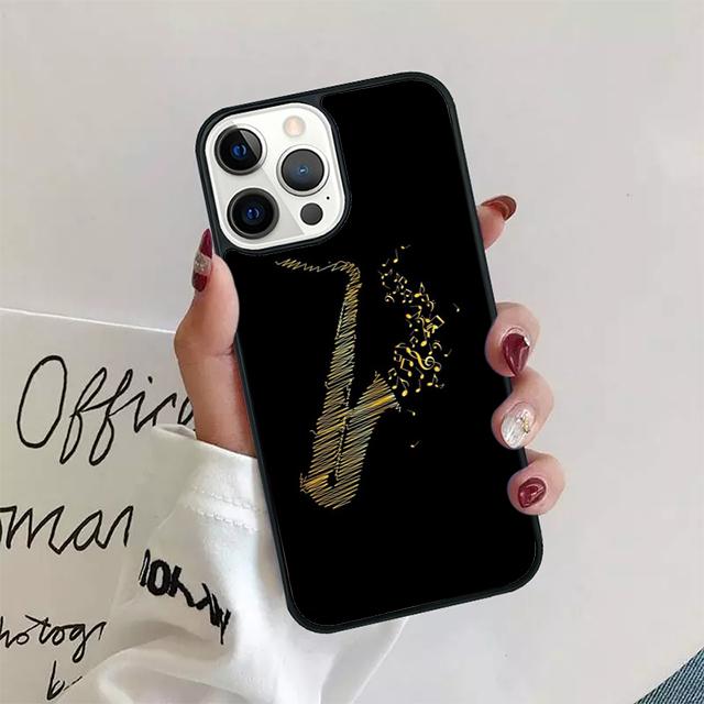 Чехол для телефона с акварельным рисунком саксофона для iPhone 17 Air 15 16 14 13 12 Pro Max 11 Pro Max Plus Coque Shell