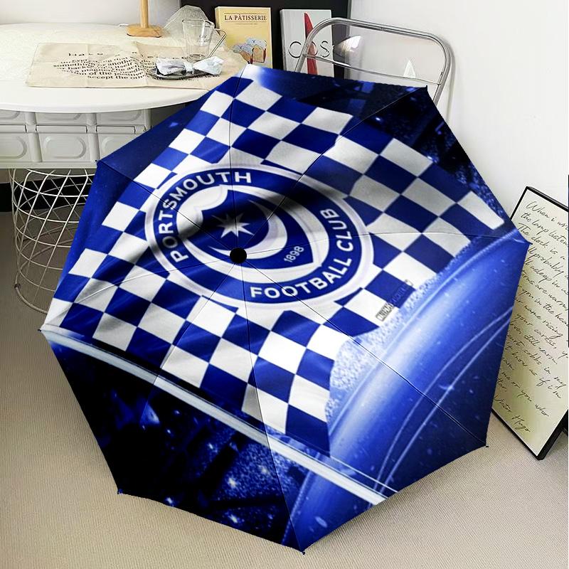 1PC Ports Fc Crest Printed Umbrella Folding umbrella, automatic umbrella 8-Frame for Travel, camping Fan gifts Christmas Gifts
