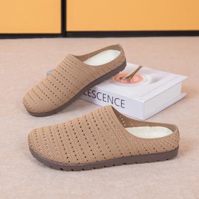 Новые летние женские туфли 2025 года, повседневные ленивые туфли, модные полушлепанцы, дышащая сетчатая поверхность, универсальные женские туфли-лодочки на одной педали