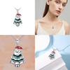 Christmas Santa Geometric Pendant Necklace With Micro Inlaid Alloy For Holiday Celebration