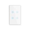 US Standard 4 Gang APP Control WiFi Connect Zero Fire Touchable Aluminum Frame Wall Switches Tuya Smart Home Products