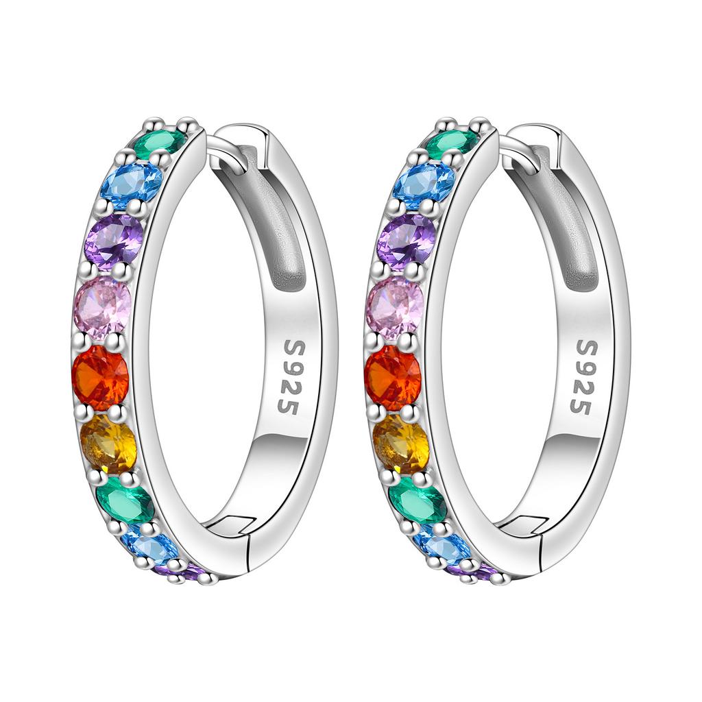 Серьги-кольца Orstarry S925 стерлинговое серебро цвет циркона минималистичный дизайн для женщин ювелирные изделия оригинальные модные подарок