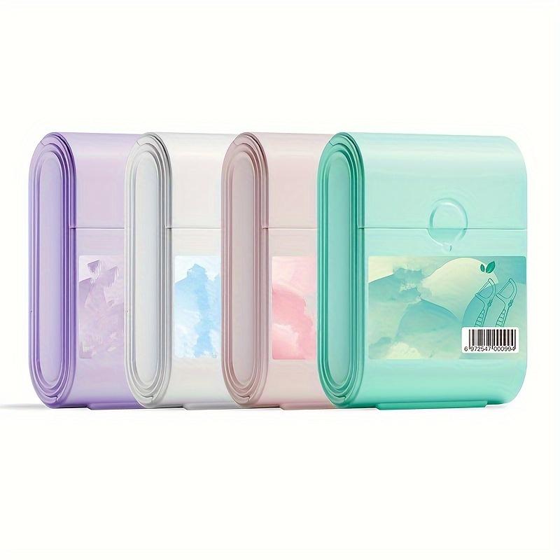 Mint Double-Line Floss Sticks, 52 Pieces, Portable Floss Container, PP Material, Suitable for Oral Care