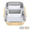 Контейнер для ланча из нержавеющей стали герметичный, не пропускающий запахи, 2 отделения, портативный, квадратный, 1,2 л