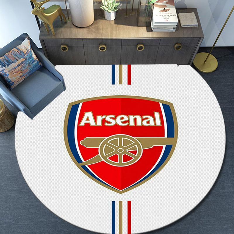 Arsenal pattern round rug,Carpet Rug for Living Room Bedroom Playroom ,Non-slip Floor Mat,Holiday Gifts and Birthday Gifts.