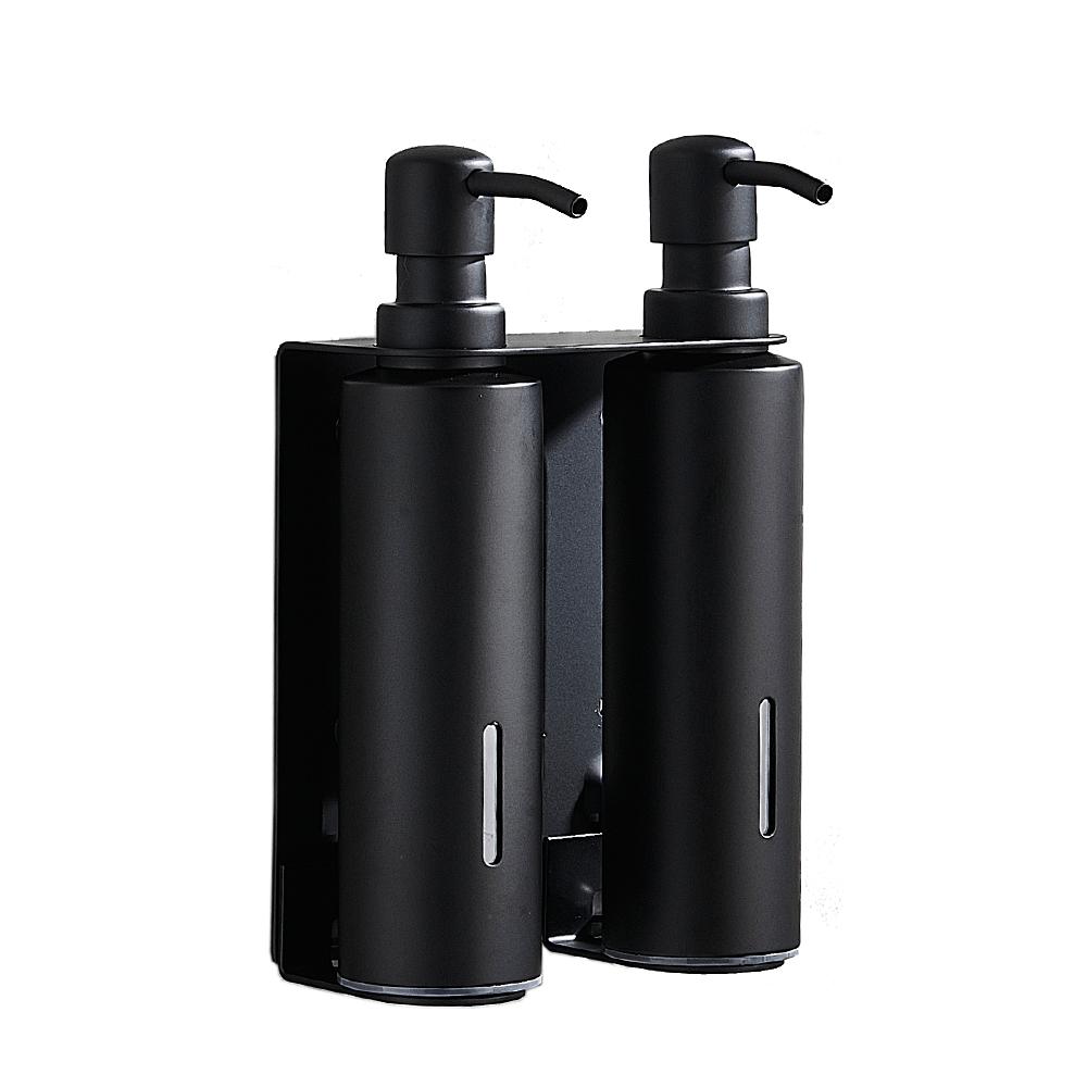 Double Soap Dispenser Refillable Wall Mounted Hotel Bathroom Hand Stainless Steel 304 Shampoo Dispensers