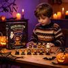 Halloween Ornament Set Highland Cow Advent Calendar, 24 Days Countdown Box Cute 3D Dolls with 24Pcs Figurines, Spooky Decorations Calendar