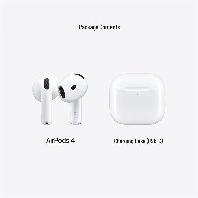 Apple AirPods 4 с активным шумоподавлением и беспроводным зарядным кейсом USB-C
