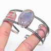 Natural Tube Agate Gemstone 925 Sterling Silver Cuff Bangle Adjustable Z2M99